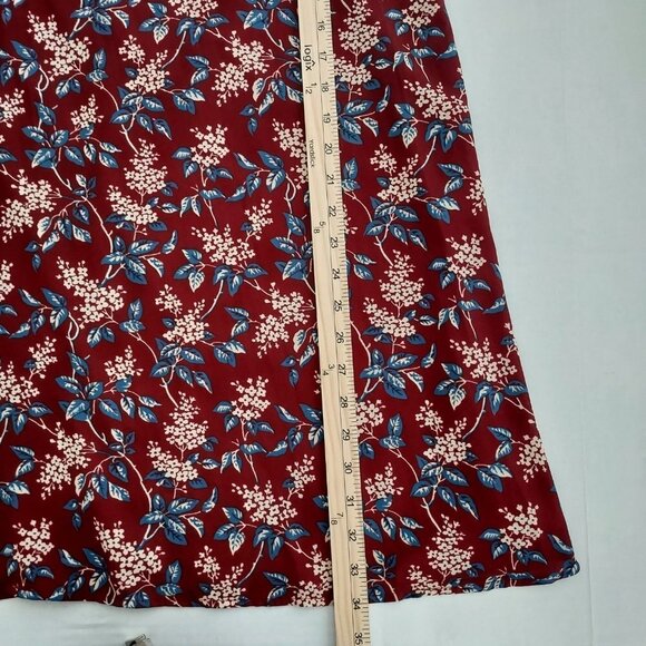 Madewell Floral Burgundy Button Back Long Sleeve Dress - Picture 5 of 14